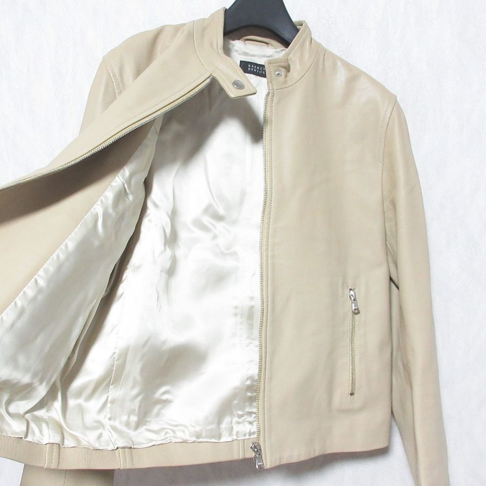 美品 BARNEYS NEW YORK バーニーズニューヨーク ラムレザー シングル 