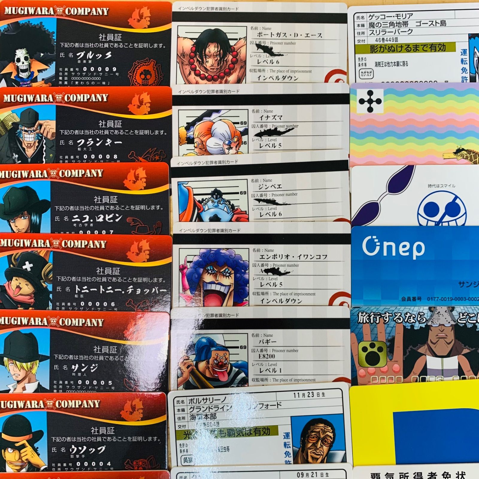 L33754-20 ワンピース ONEPIECE パロディカード 免許証 社員証