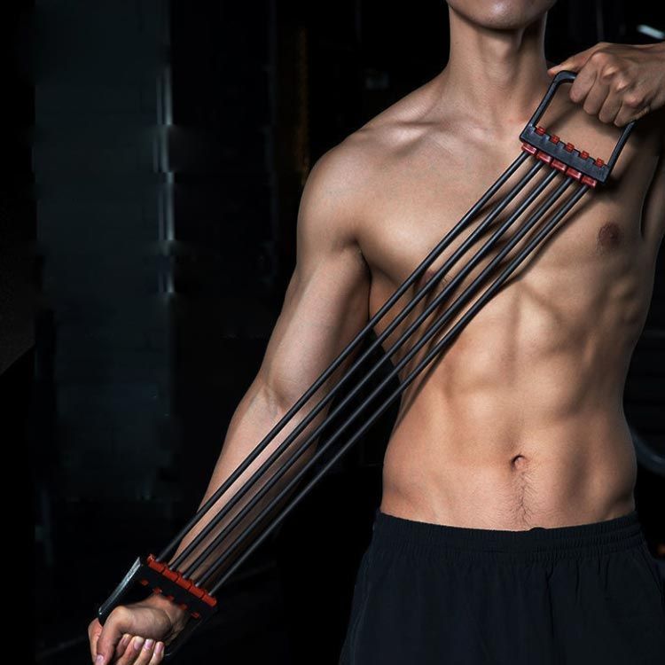 2タイプ選べる 筋トレーニング チューブ エキスパンダー 筋トレ 5連式