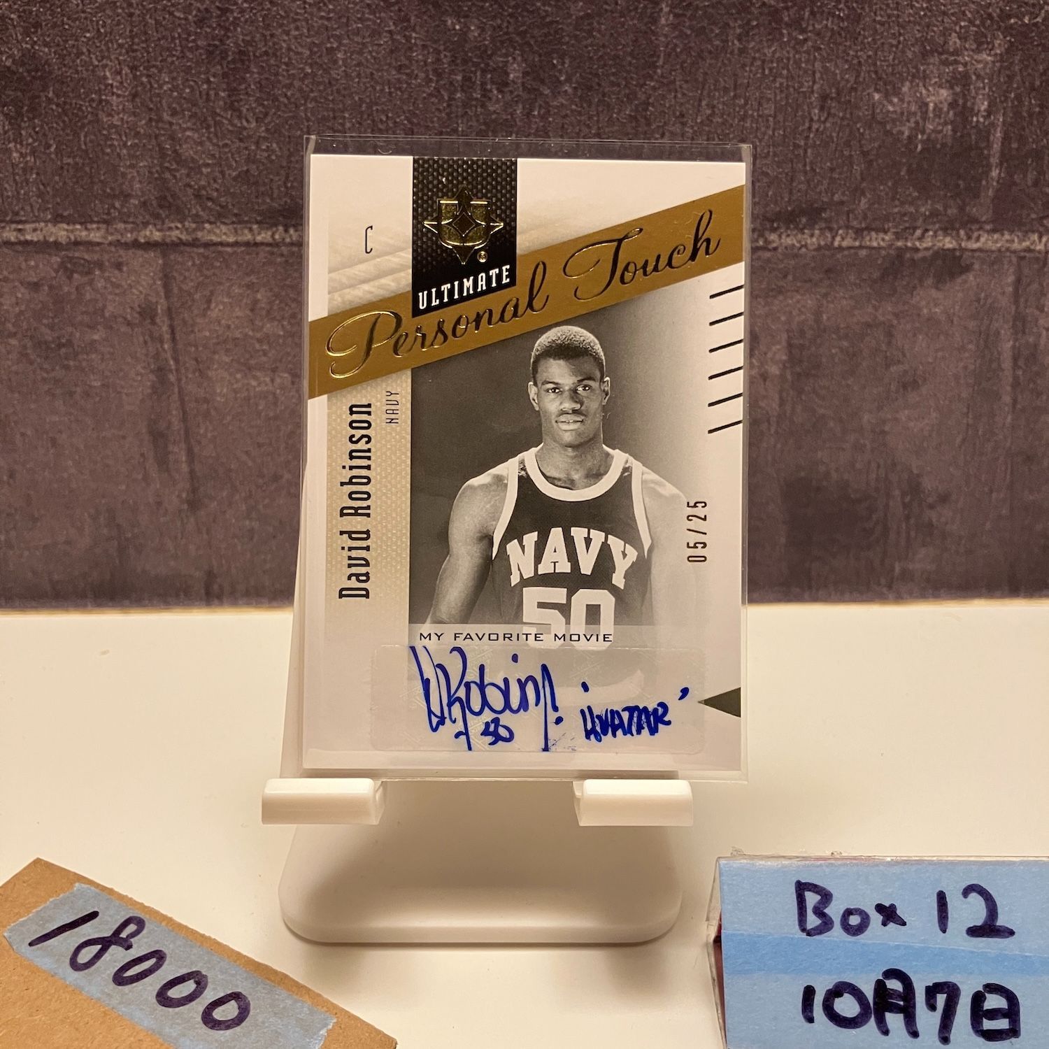 2010 Upper Deck Ultimate Collection David Robinson 05 25 直筆サインカード Navy Personal Touch My Favorite Movie カード