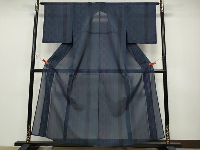 平和屋着物＊夏物　本場大島紬　夏大島　麻の葉間道　正絹　逸品　未使用　CAAW2950ut 平和屋着物＊夏物 本場大島紬 夏大島 麻の葉間道 正絹 逸品 未使用