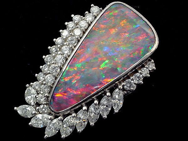 pt900 オパールダイヤリング　ダイヤ0.75ct PT900 オパールダイヤリング オパール ダイヤモンドリング OP