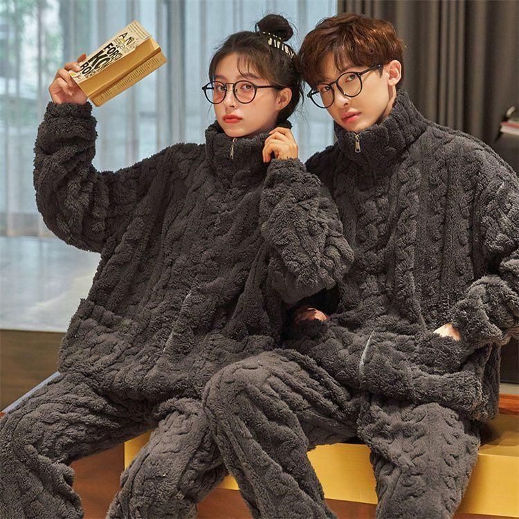 ペアパジャマ 冬 ペアルック パジャマ メンズ もこもこ ルームウェア レディース モコモコ 部屋着 裏起毛 カップル 冬用 S115399242 -  下着、靴下、部屋着新品 通販 ジュタオピン ペアパジャマ 冬 ペアルック パジャマ メンズ もこもこ ルームウェア レディース モコモコ 部屋着 裏起毛 カップル