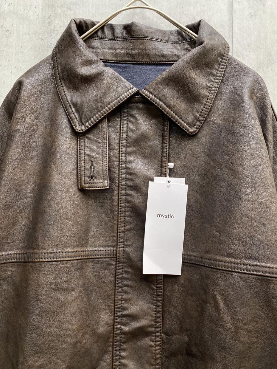 mystic 本革ライダースジャケット 新品 mystic ミスティック ライダース ジャケット size2/茶