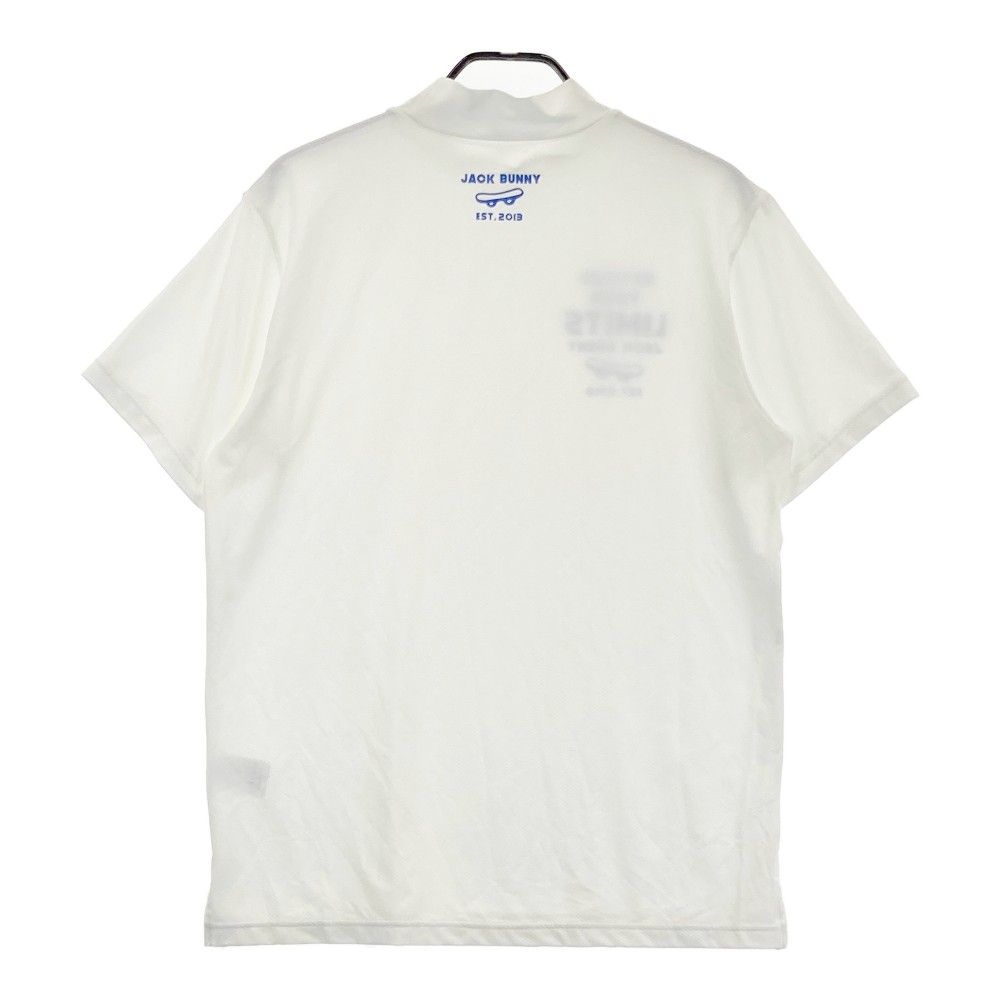 サイズ：6 JACK BUNNY ジャックバニー  モックネック半袖Tシャツ  ホワイト系 [240101432640] ゴルフウェア メンズ ストスト サイズ：6 JACK BUNNY ジャックバニー モックネック半袖Tシャツ