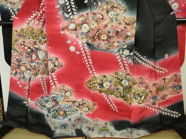 平和屋本店□極上 越後十日町の一流染匠 桐屋・翠山工房 振袖 辻が花