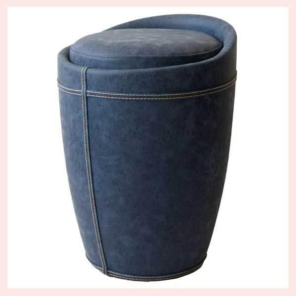 Sofco（ソフコ）収納スツール（合成皮革／PU）／ブルー　※シンプル,定番,人気,売れ筋,激安,安い,リーズナブル,高級感,コンパクト,セット買い,デザイン,玄関,エントランス,ケース,ボックス,軽量,フェイクレザー,合皮,青色