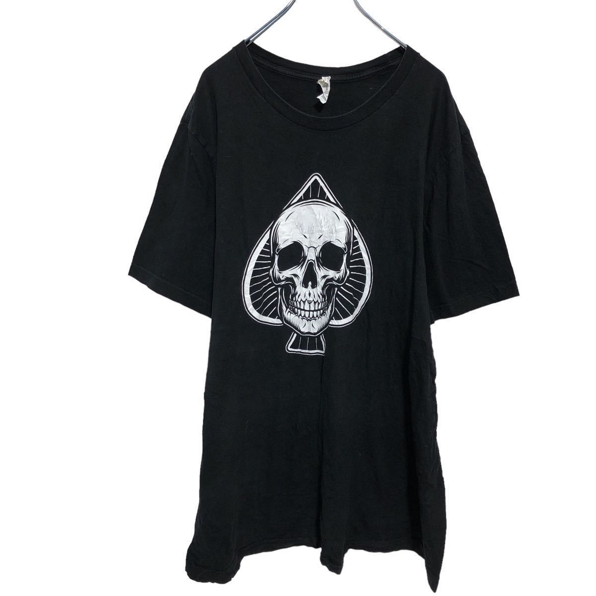 半袖 プリント Tシャツ XXL ブラック ホワイト skeleton 古着卸