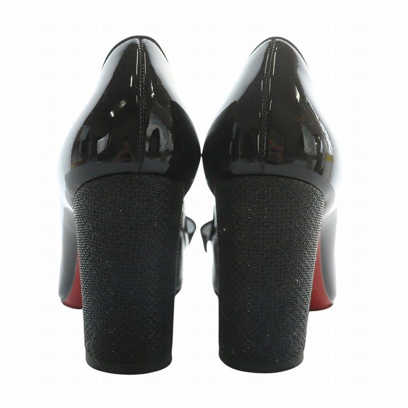 Christian Louboutin 黒エナメルパンプス 36.5 未使用】クリスチャンルブタン パンプス 36.5 黒エナメル ポイン