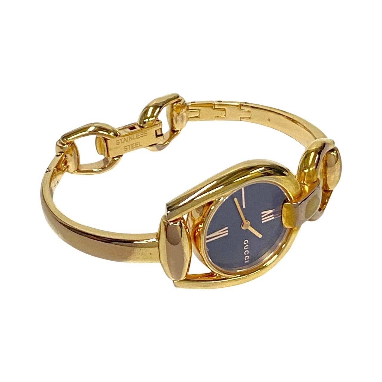 ＵＳＥＤ GUCCI グッチ ホースビット バングル 腕時計 ゴールド GUCCI グッチ レディース腕時計 ホースビット ブレスウォッチ QZ