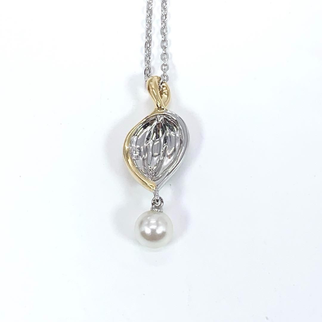 MIKIMOTO ミキモト パール ネックレス シルバー ゴールド コンビ 
