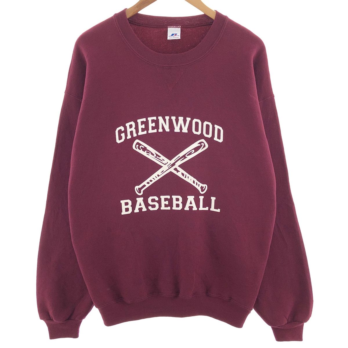 古着 ラッセル Russell GREENWOOD BASEBALL プリントスウェットシャツ トレーナー メンズL 長袖/eaa391174