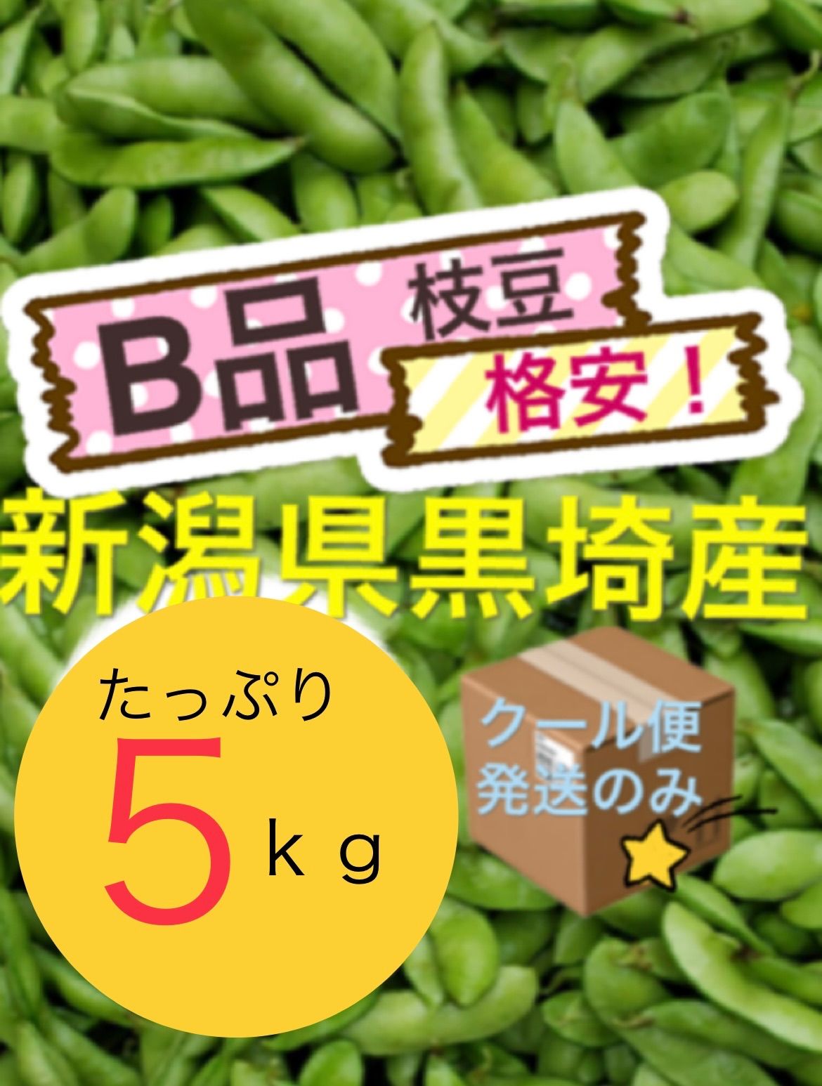 枝豆 格安【B品お腹いっぱい5kg】農家直送 新潟県黒埼産 えだまめ ...