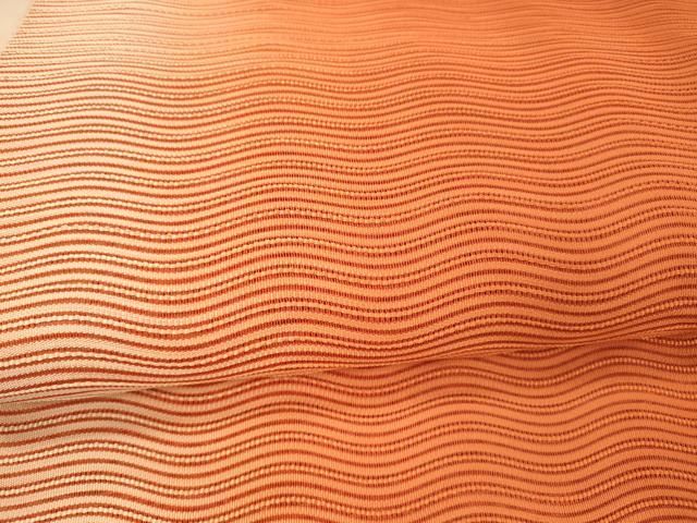 平和屋着物＊夏物　絽綴れ　八寸名古屋帯　よろけ縞　正絹　逸品　DAAX5744cm 平和屋着物＊夏物 絽綴れ 八寸名古屋帯 よろけ縞 正絹 逸品 DAAX5744cm