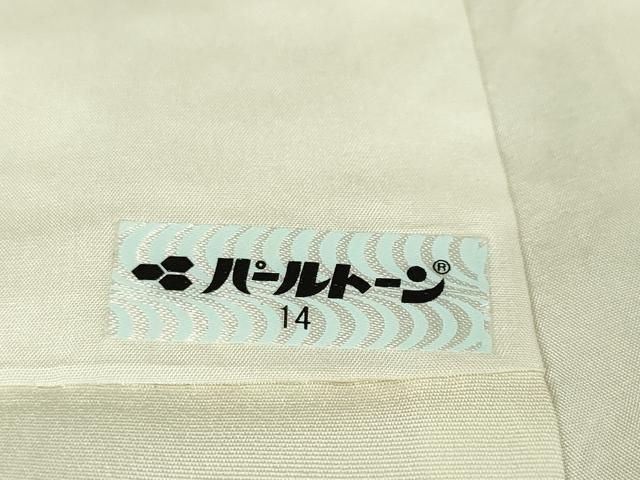 平和屋本店■極上　紬　総刺し子刺繍　名物裂草花文　練色地　逸品　未使用　DZAA5606kh5 平和屋本店□極上 紬 総刺し子刺繍 名物裂草花文 練色地 逸品 未使用