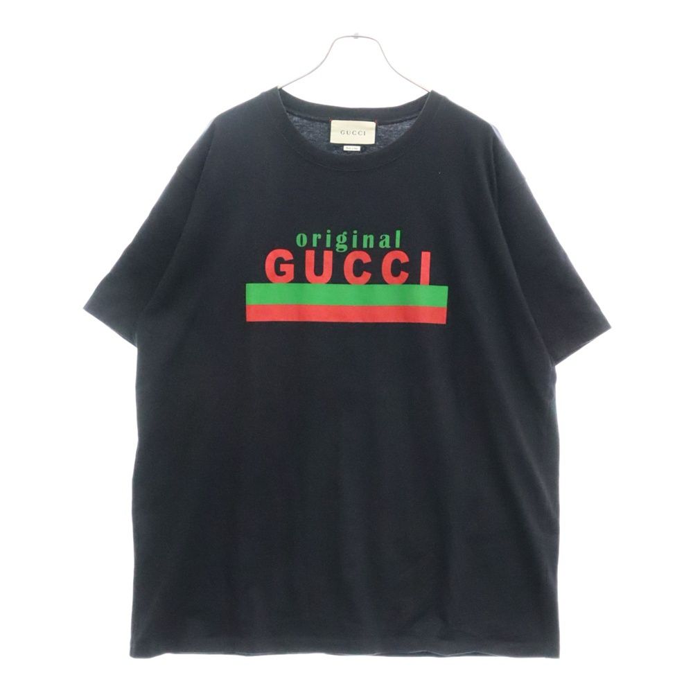 GUCCI (グッチ) 20SS Original Gucci Print Oversize Tee オリジナルロゴプリントオーバーサイズ半袖Tシャツ 616036 XJCOQ ブラック