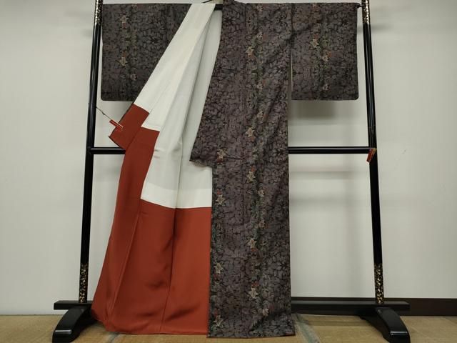 平和屋着物○本場大島紬 訪問着 9マルキ 流線文 正絹 逸品 CAAS8489vf