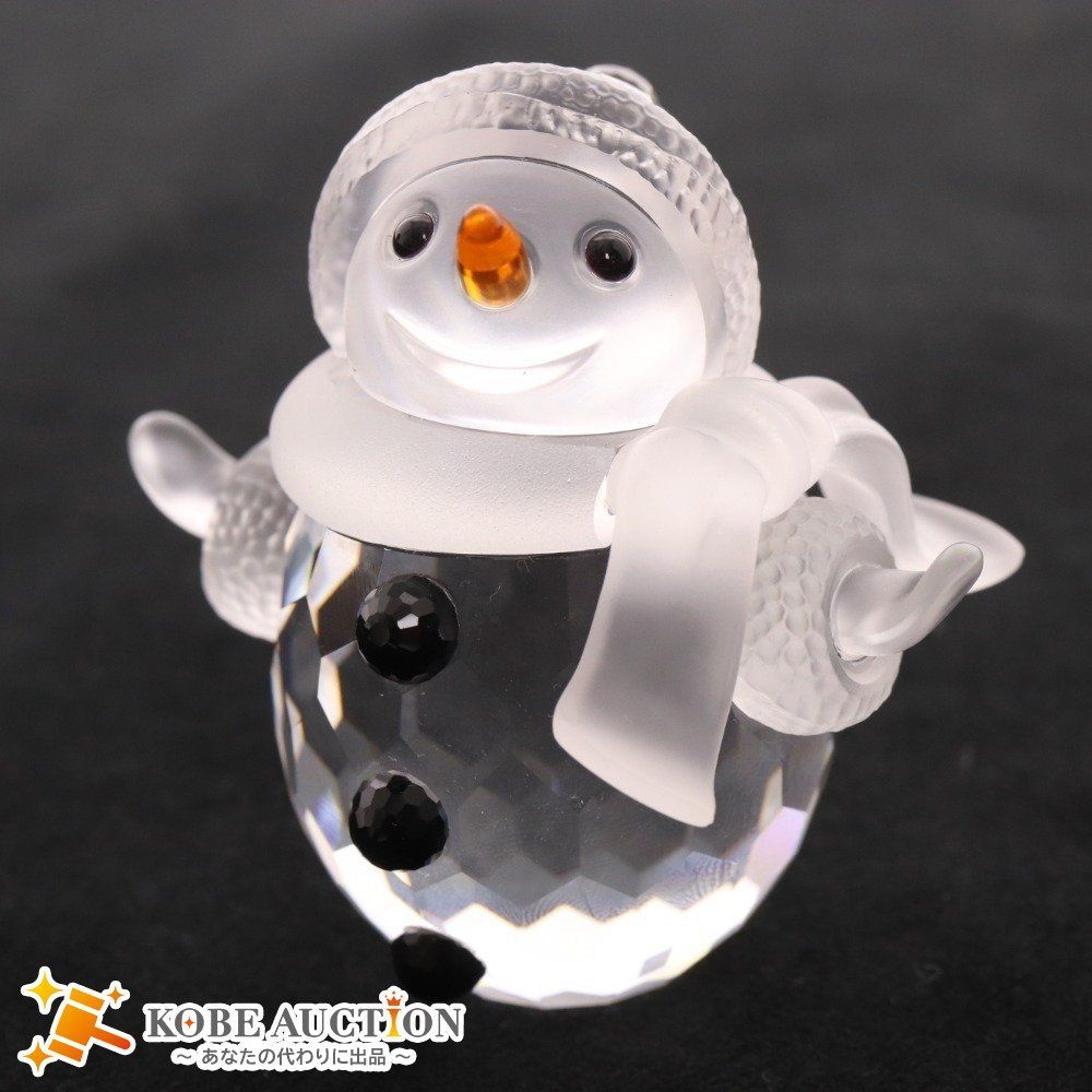 □ スワロフスキー スノーマン 雪ダルマ クリスタル オブジェ 箱付き