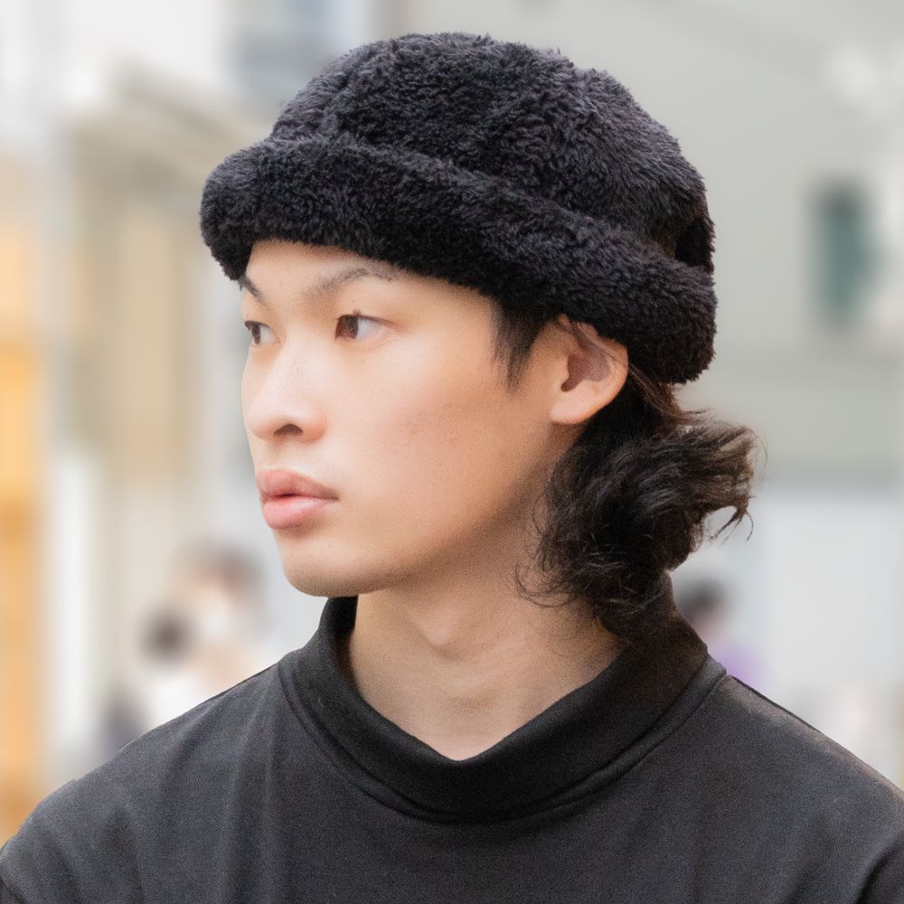 ファーフィッシャーマンキャップ ロールキャップ 帽子 メンズ