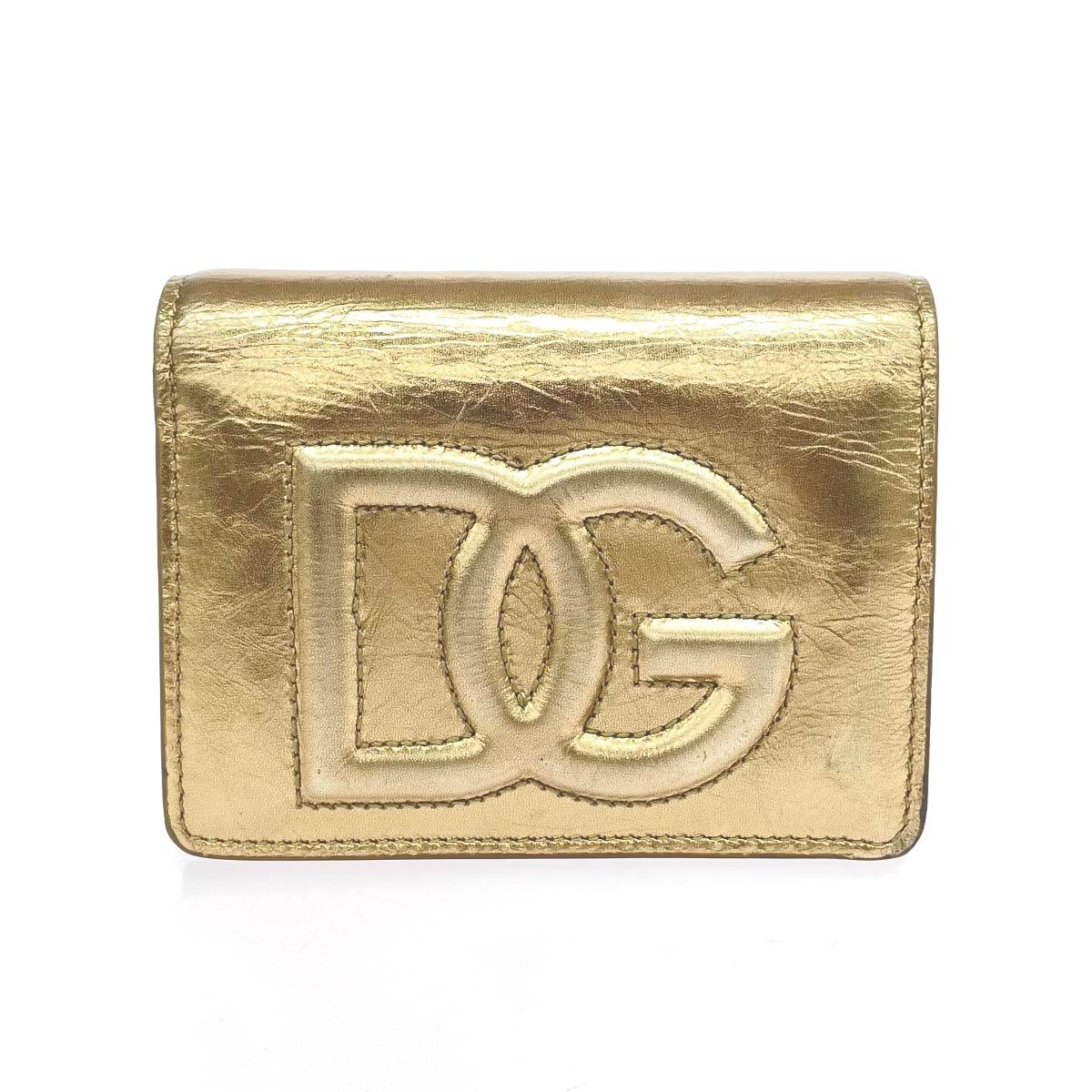 ドルチェ&ガッバーナ　ロゴテープ　財布　ドルガバ D&G 短財布　二つ折り DOLCE&GABBANA ドルチェ&ガッバーナ 二つ折り財布 DGロゴ/レザー