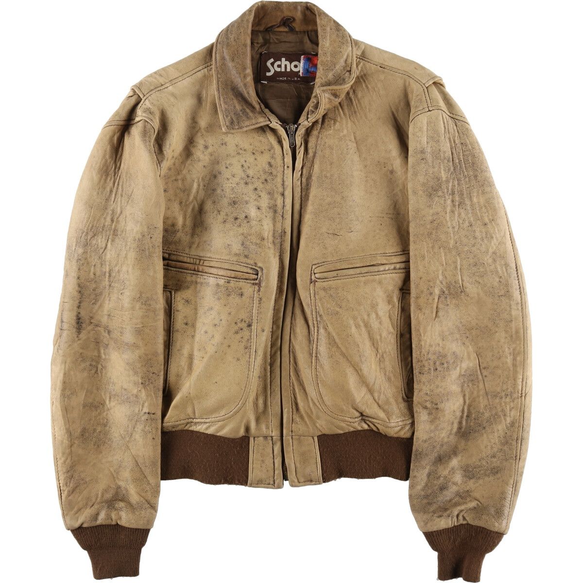 古着 80年代 ショット SCHOTT レザーフライトジャケット USA製 メンズL 