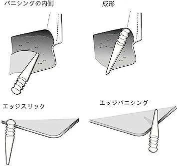 ブラック レザークラフト工具 コーンスリッカー コバ磨き コバ磨き用先端工具 2個セット 耐久性 滑らか DIY手作り裁縫 レザークラフト革工芸  ::22444