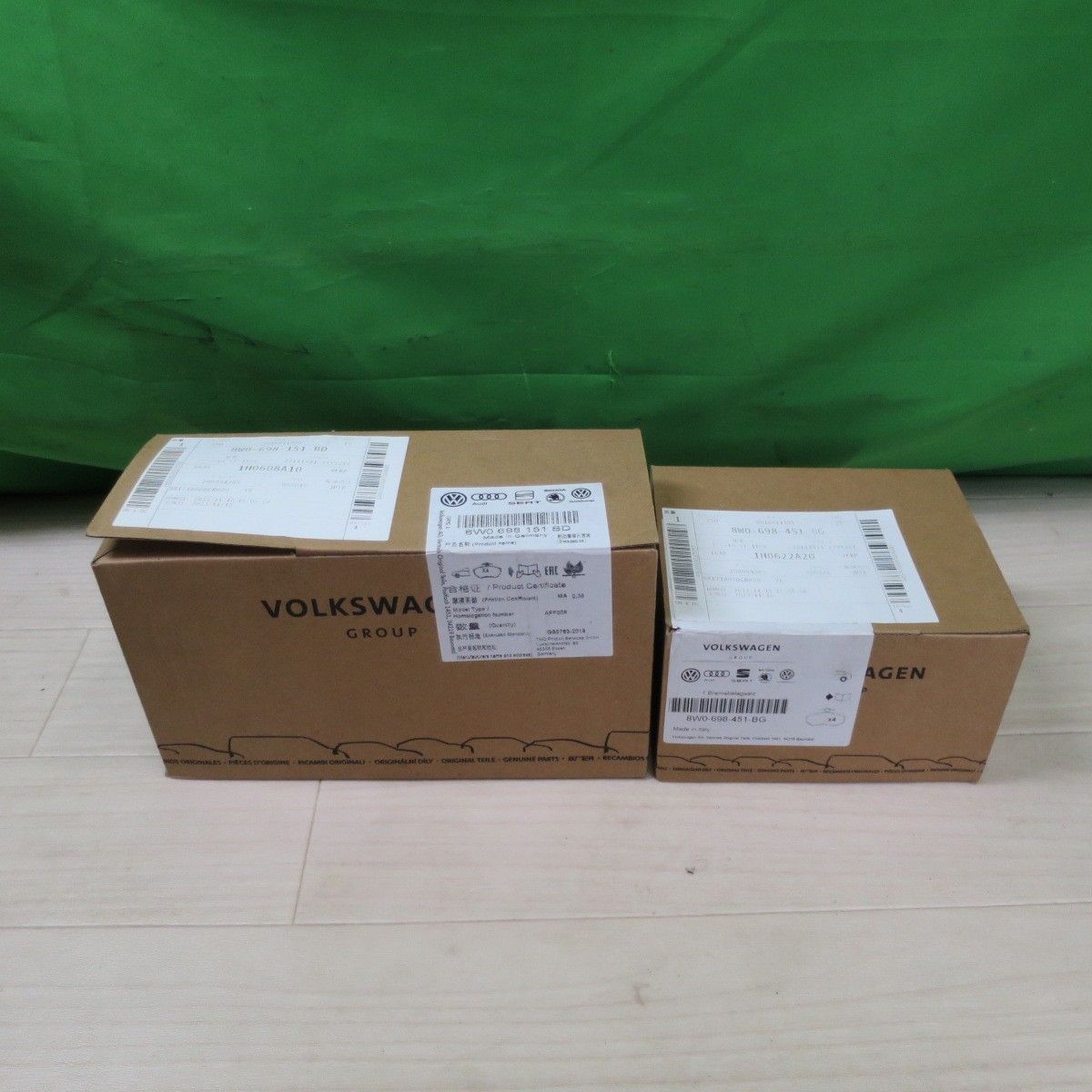 前後セット アウディ S5 純正 ブレーキ パッド 8W0 698 151 BD 8W0-698-451-BG AUDI 2385 2388