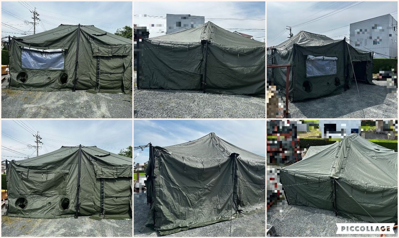 米軍放出品】未使用品 大型テント シェルター 軍用指揮所テント ミリタリー CAMEL MGPTS 18×18FT キャンプ ８〜10人用防災 ☆ KF7AM-W - キャンプ、アウトドア用品