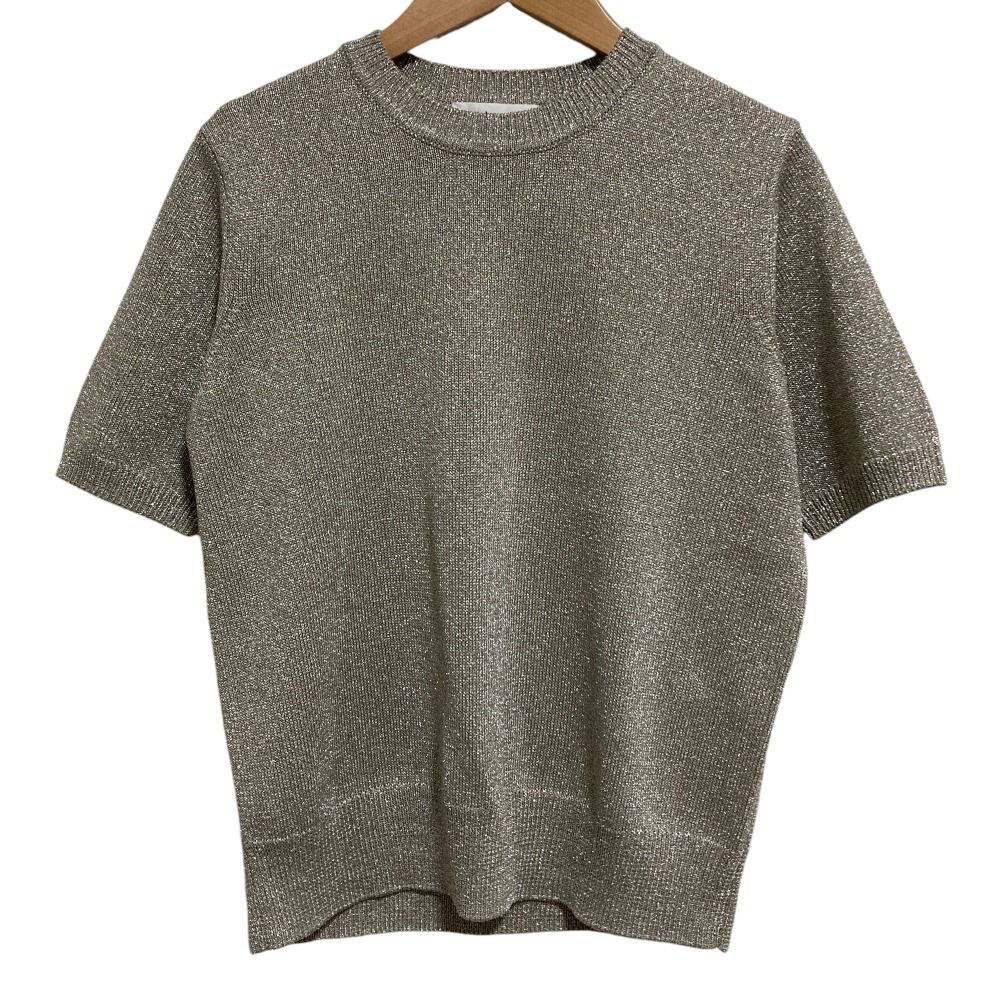 24AW ebure エブール ラメミックスツィード ニットプルオーバー シルバーカラー レディース 古着