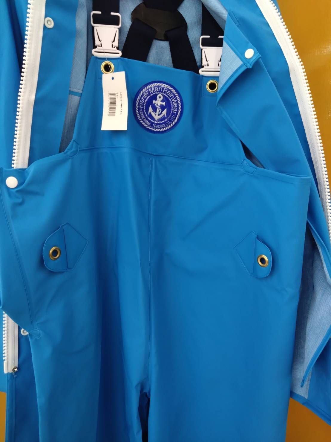 未使用 クラフテル レインウェア 上下セット Lサイズ 錨マーク 漁師ご