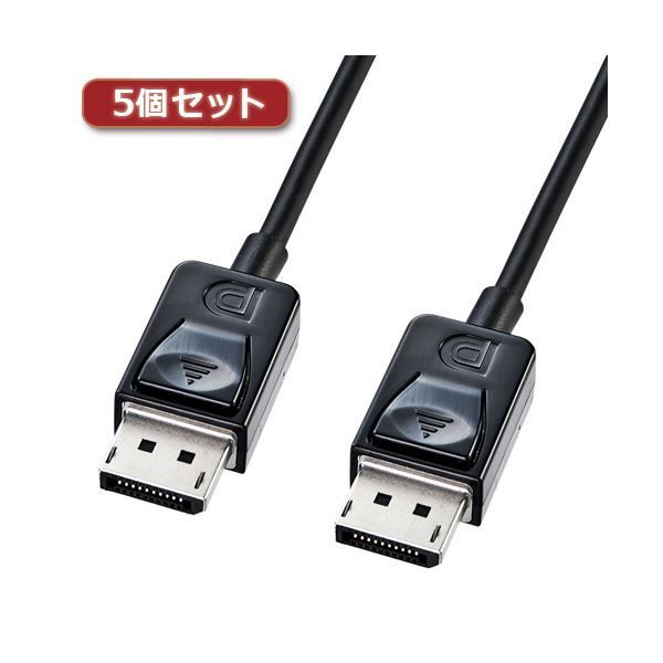 5個セット サンワサプライ DisplayPortケーブル1m KC-DP1KX - タイシ