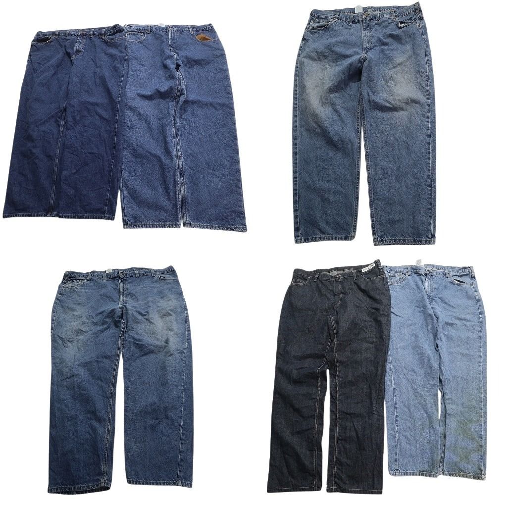 古着卸 まとめ売り カーハート ‎Carhartt  デニム パンツ 6枚セット (メンズ 42 /44 /46 /54 ) グランジ インディゴ 中古 古着 MX8443