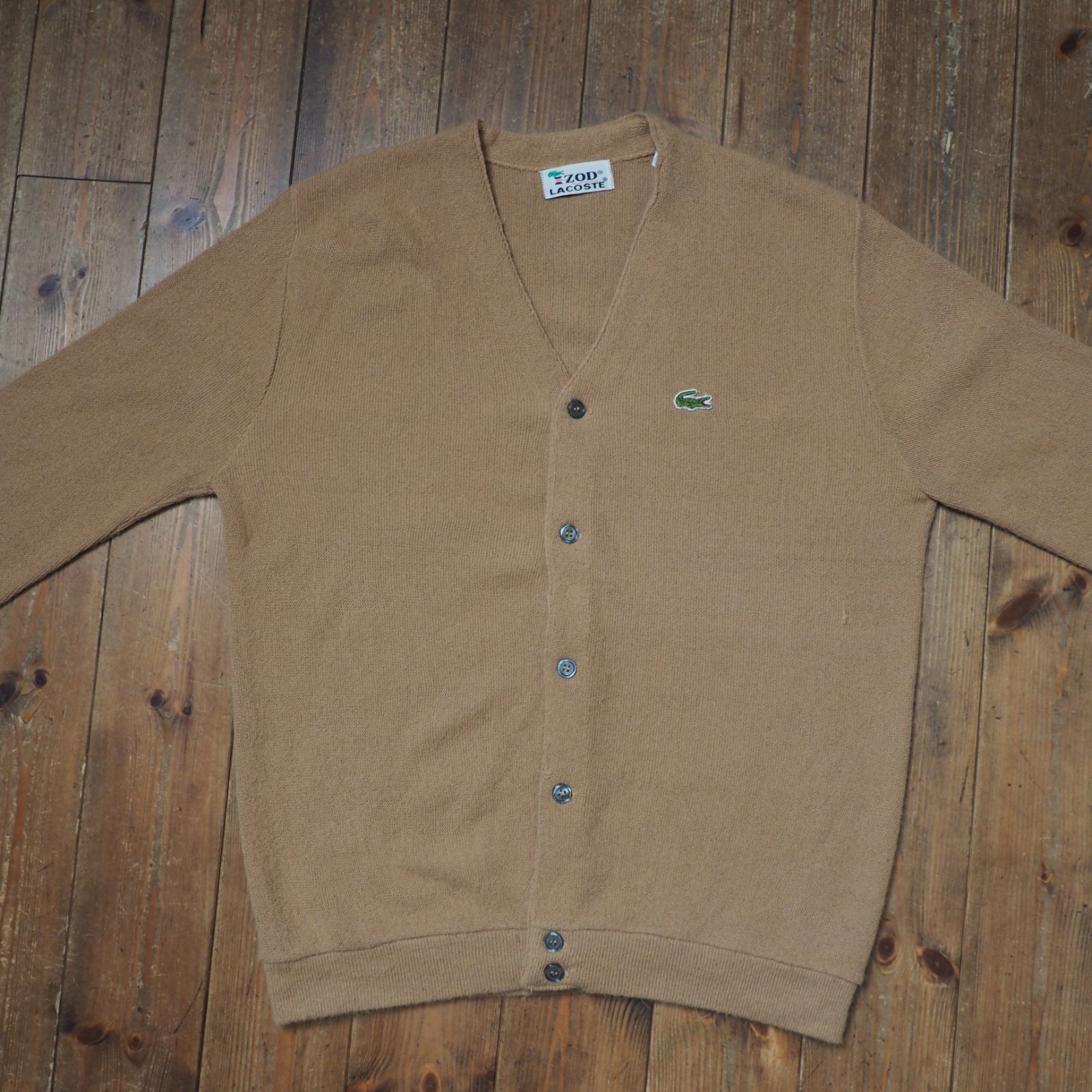 70s IZOD LACOSTE ラコステ カーディガン アクリル 古い糸巻きタグ