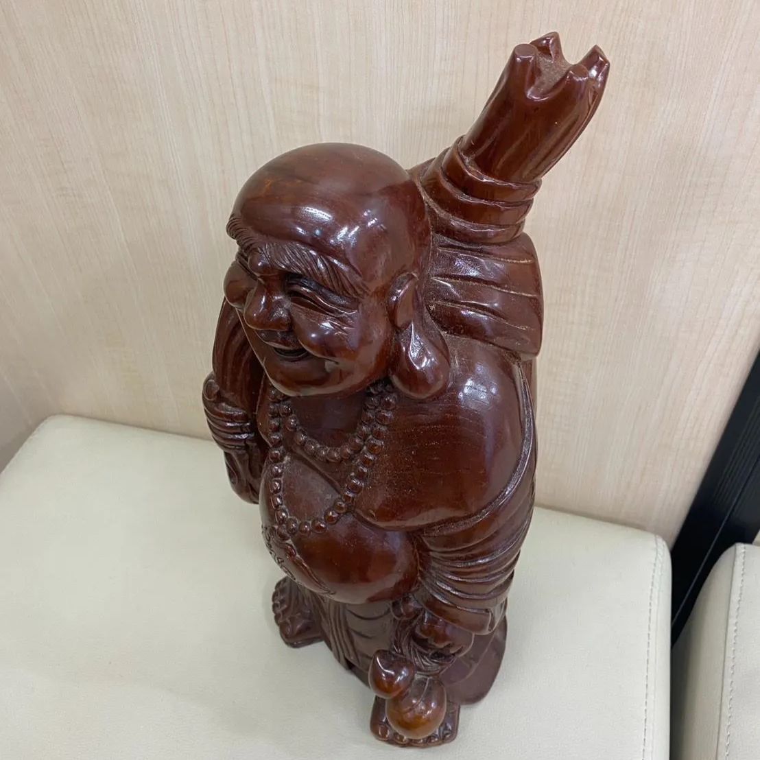 開運 縁起物 七福神 一刀彫 木製 布袋様 置物 飾り 昭和レトロ