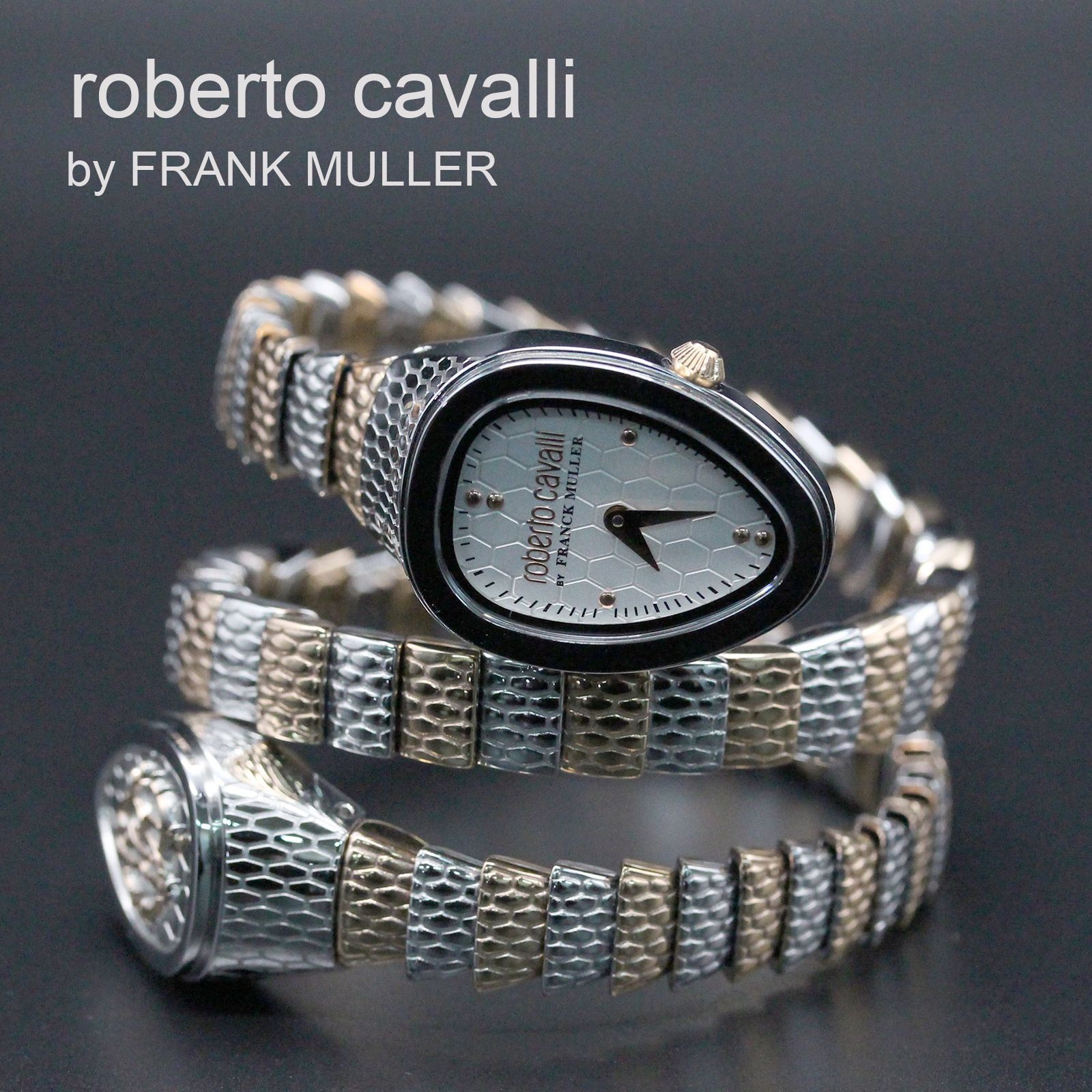 【美品】 ロベルトカヴァリbyフランクミュラー 　roberto cavalli by FRANK MULLER レディース 女性　腕時計　クォーツ　 蛇　スネーク　スネークウォッチ