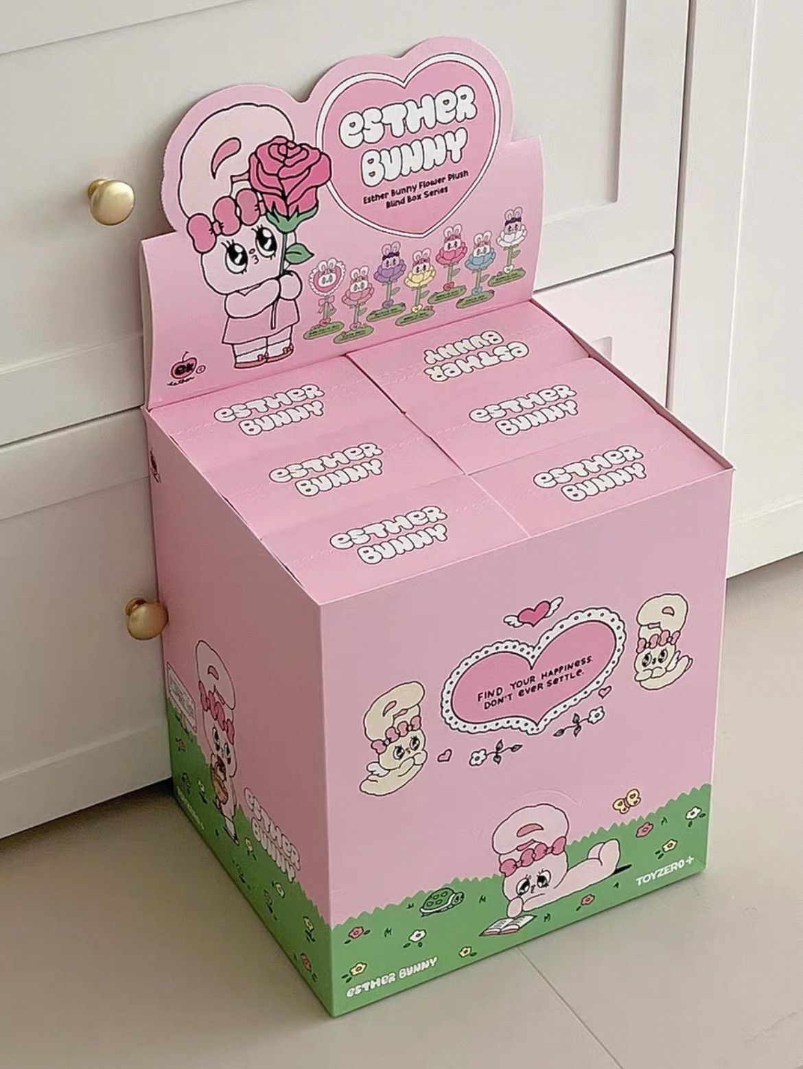 【未開封】TOYZEROPLUS x Esther Bunny エスターバニー 花朵系列 “花とうさぎ” ふわふわ ぬいぐるみ本体 置物【モデル：？ Size：高さ31cm】6点