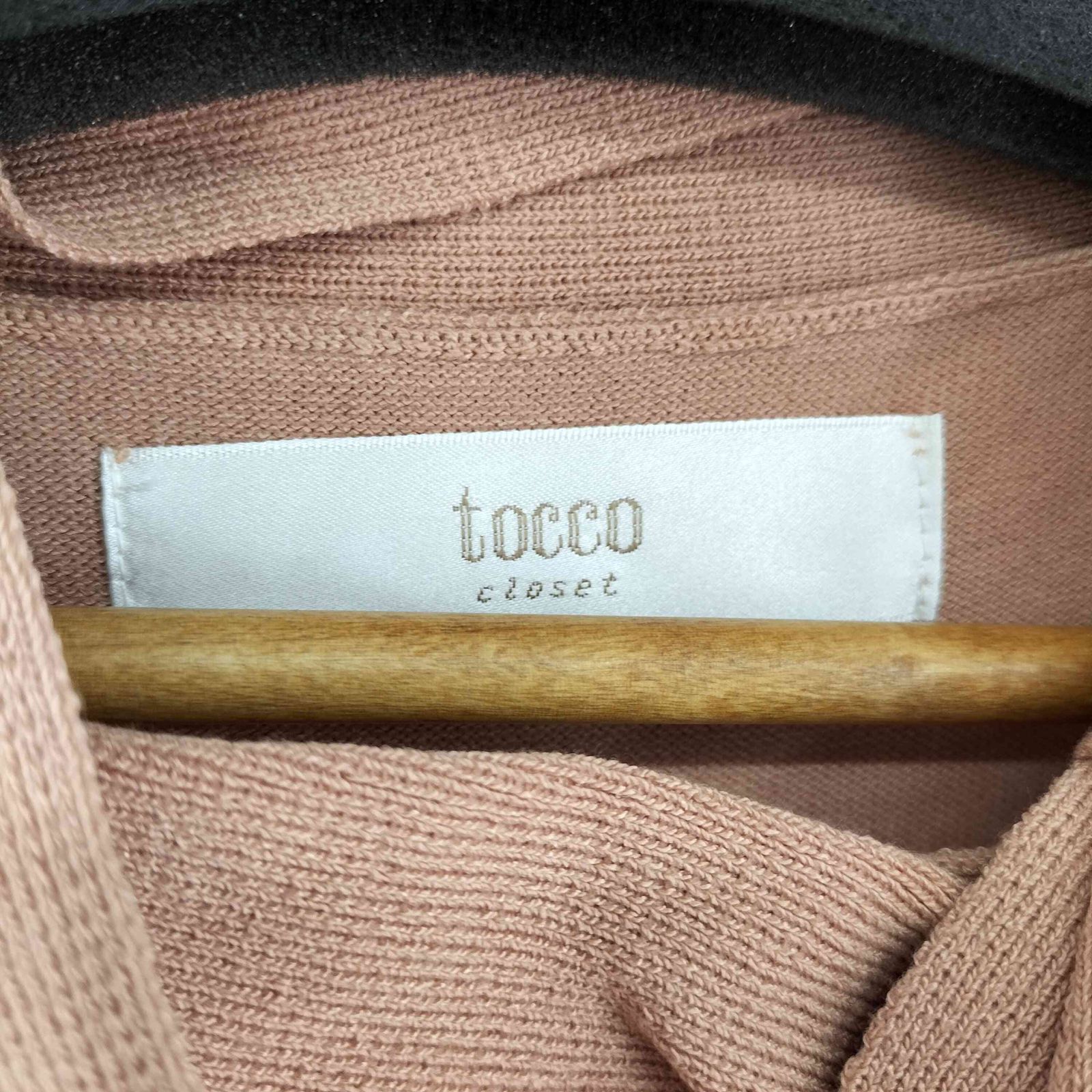 トッコクローゼット tocco closet パールビジュー付きプリーツスリーブボウタイリボンニットワンピース レディース JPN：M 