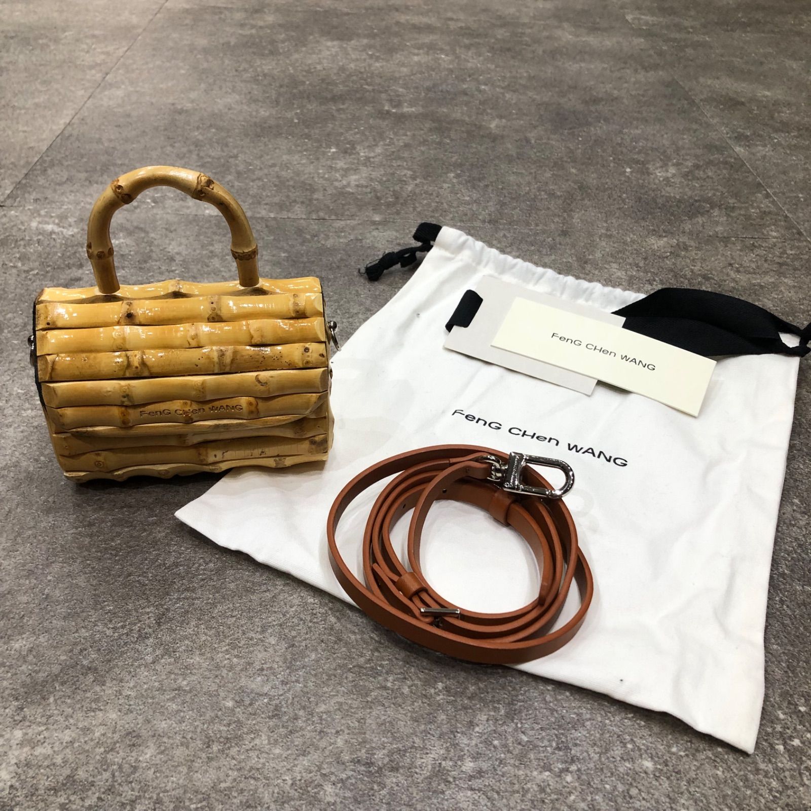未使用品 Feng Chen Wang Logo Bamboo Bag ロゴバンブーバッグ