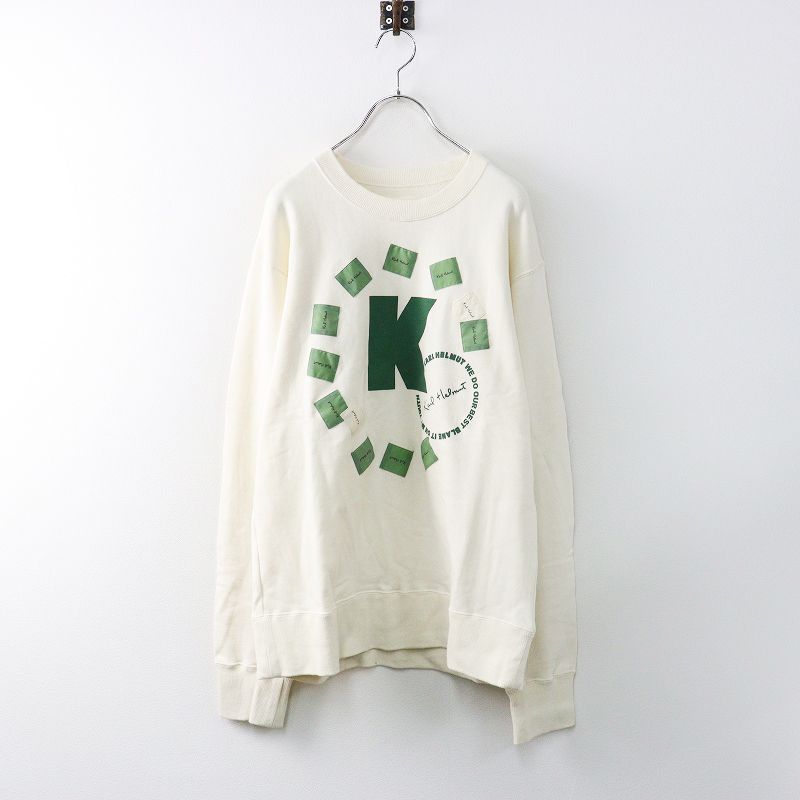 2025AW カールヘルム Karl Helmut PINK HOUSE Kロゴプリントトレーナー M｜クリーム トップス 長袖 クルーネック 2400014646054