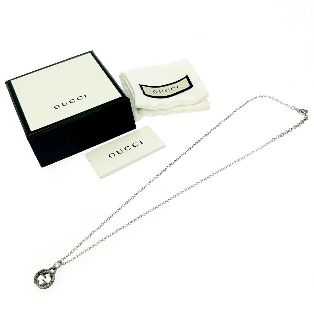 中古】【箱付き】 GUCCI グッチ シルバー インターロッキングG