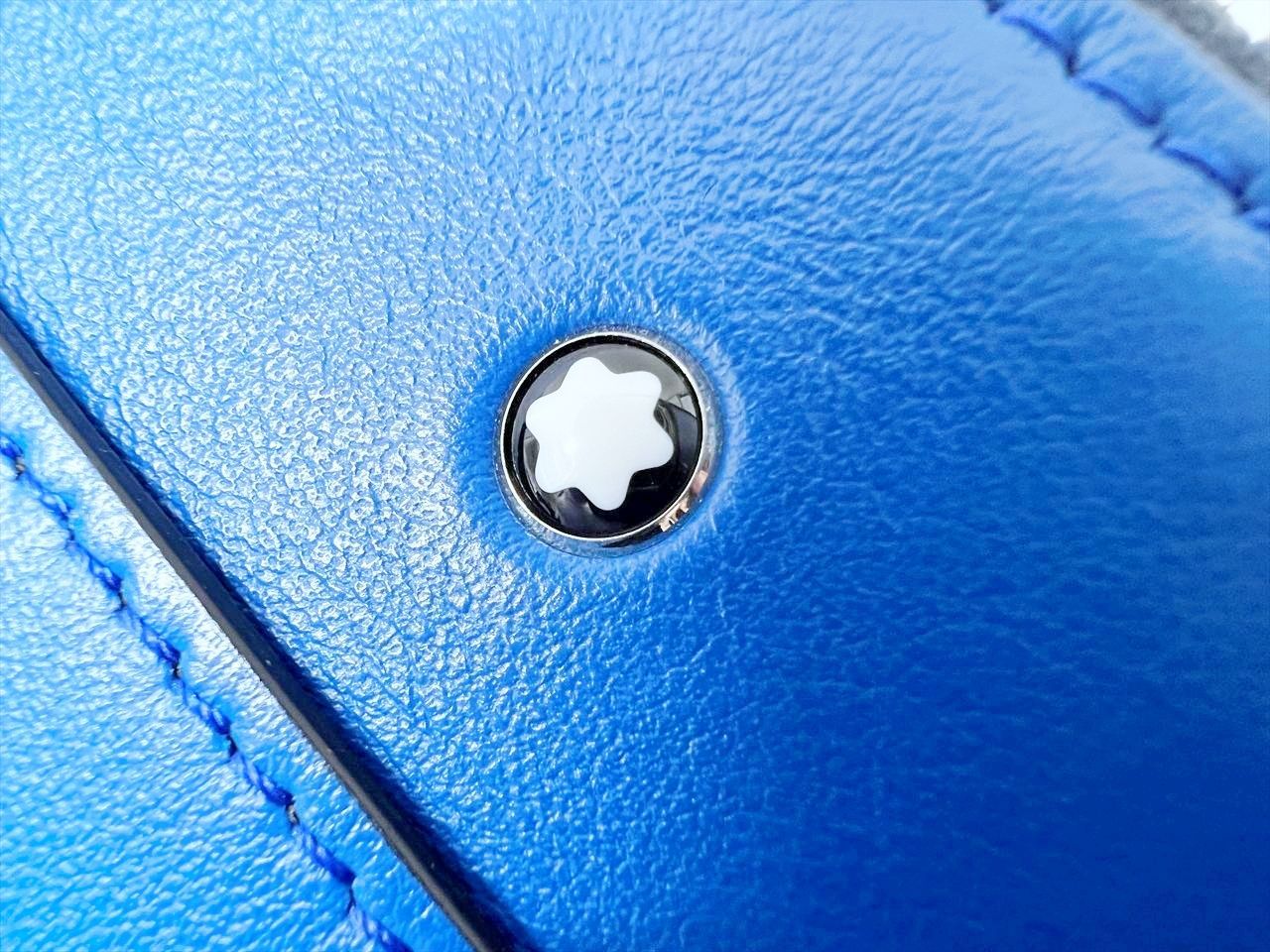 MONTBLANC マイスターシュテック アーバン ダブルジップ クラッチバッグ セカンドバッグ ブルー