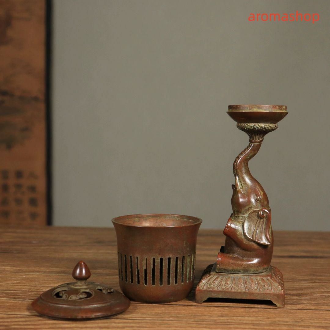 銅器 香炉 福象宮灯 薫香炉 室内檀香炉 盤香炉 蠟燭灯 香道具 置物 WWW_IBETON_RU