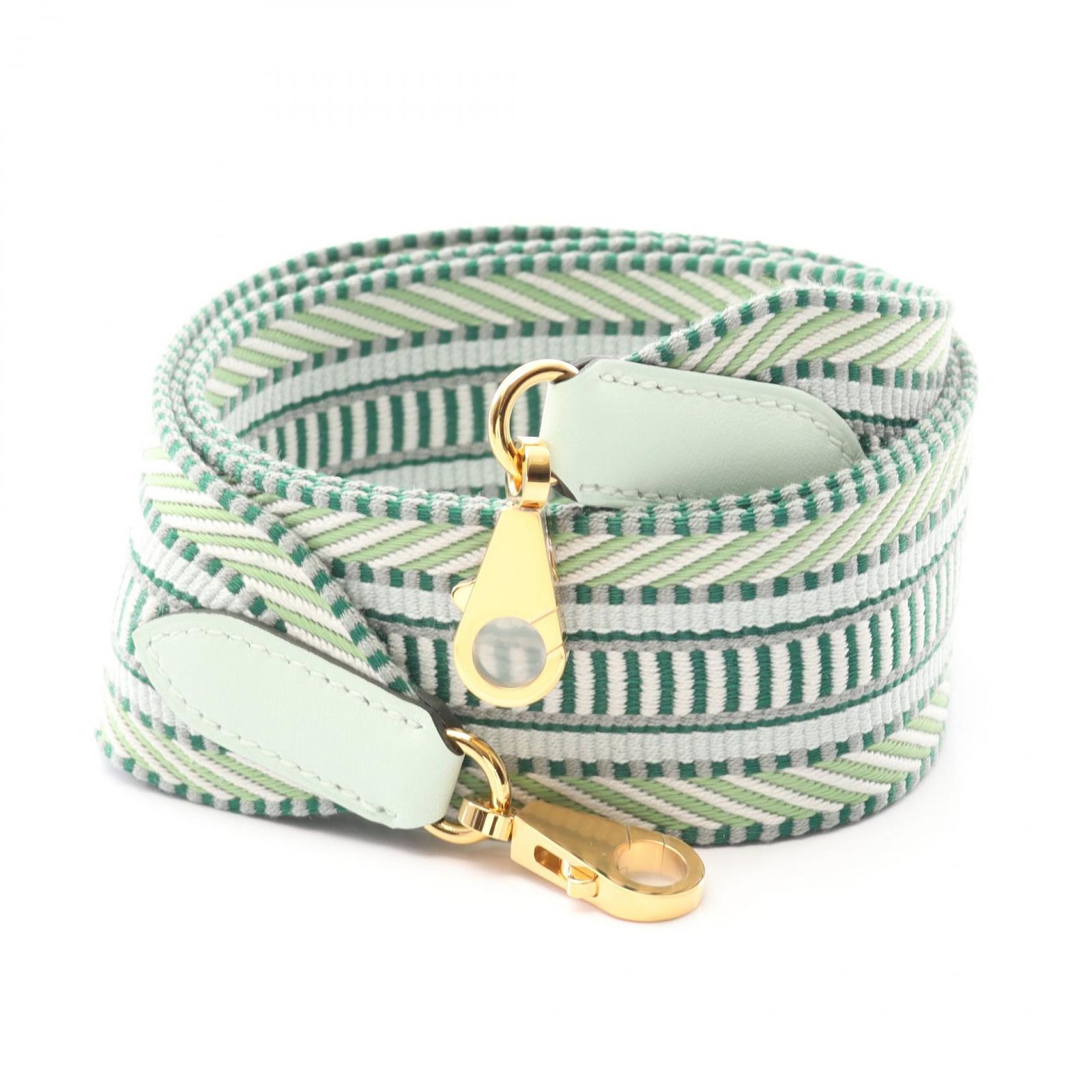 エルメス HERMES ショルダーストラップ バンドリエール サングル カヴァル グリーン系 キャンバス バンドリエール サングル カヴァル レディース