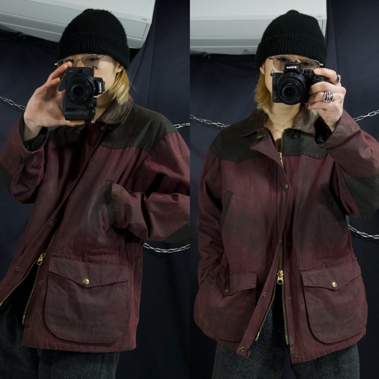 80s~90s KOOLAH Canada made BEDALE type Leather Collar Elbow