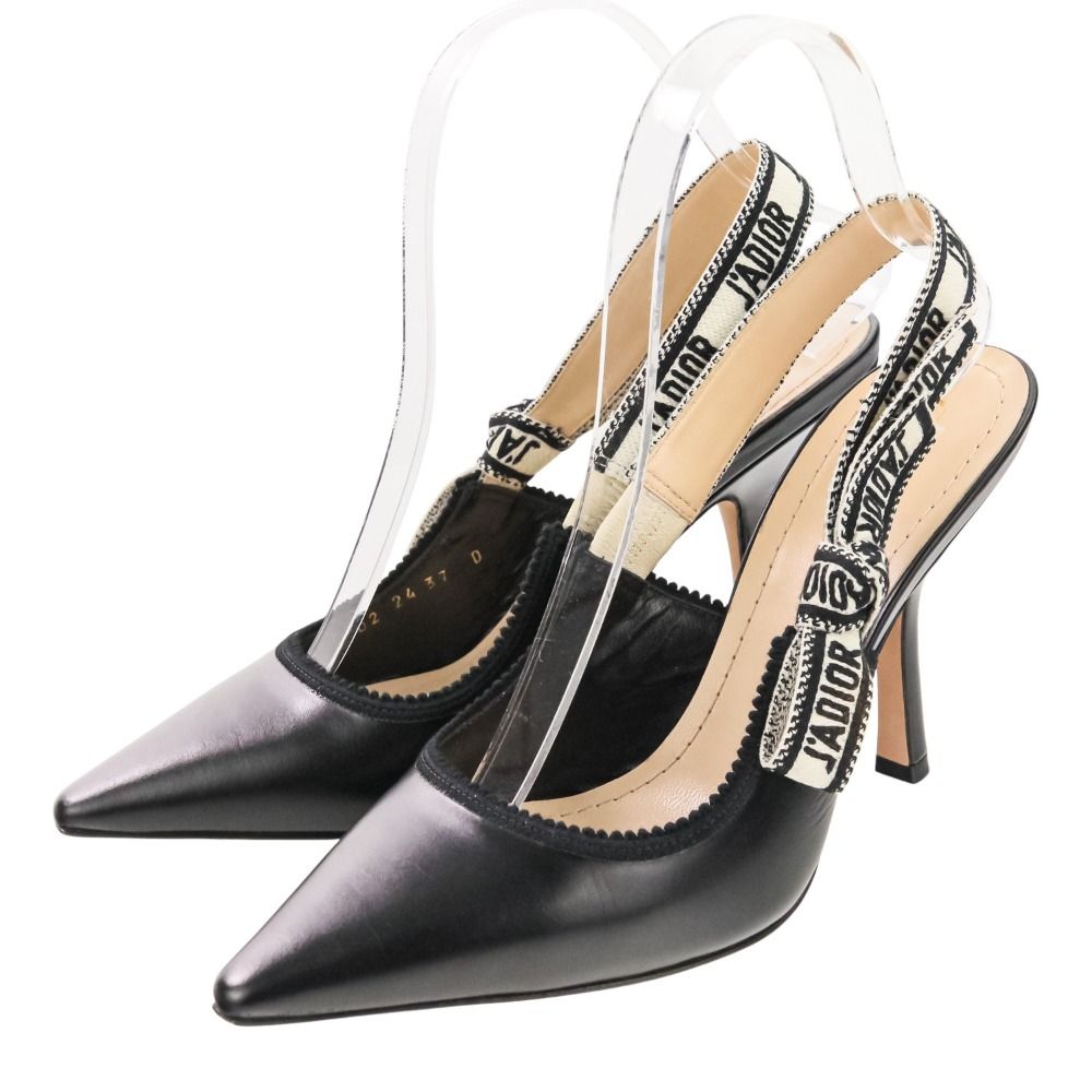 Diorクリスチャン ディオール J ADIOR ジャディオール ポインテッドトゥ スリングバック パンプス サイズ37 24.0cm相当 ブラック レディース 古着