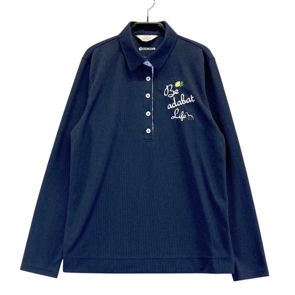 adabat ネイビー ポロシャツ 40 遮熱効果／UVカット／吸水速乾】衿裏デザイン 半袖ポロシャツ