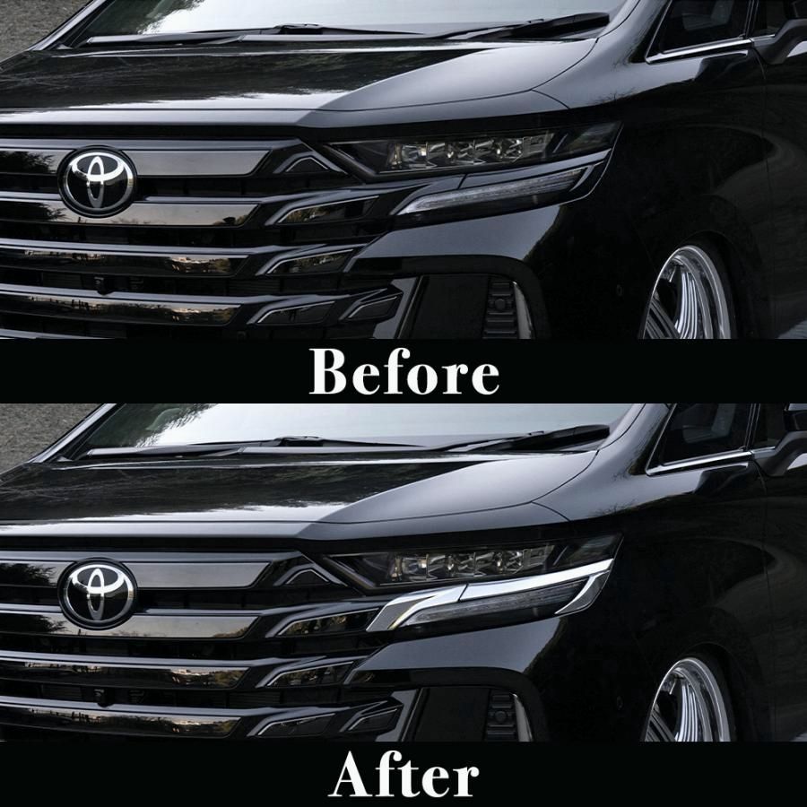 ヴェルファイア 40系 ヘッドライトガーニッシュ 6P 当社オリジナル商品 ABS 外装 ドレスアップ トヨタ シェアスタイル カスタム パーツ BRIGHTFACE_UK