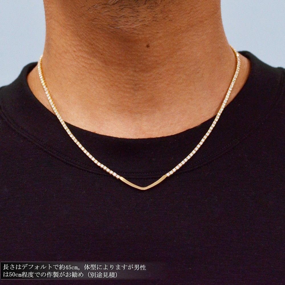 テニスネックレス K18 18K 18金 ダイヤモンド 4.9カラット 45cm 地金 