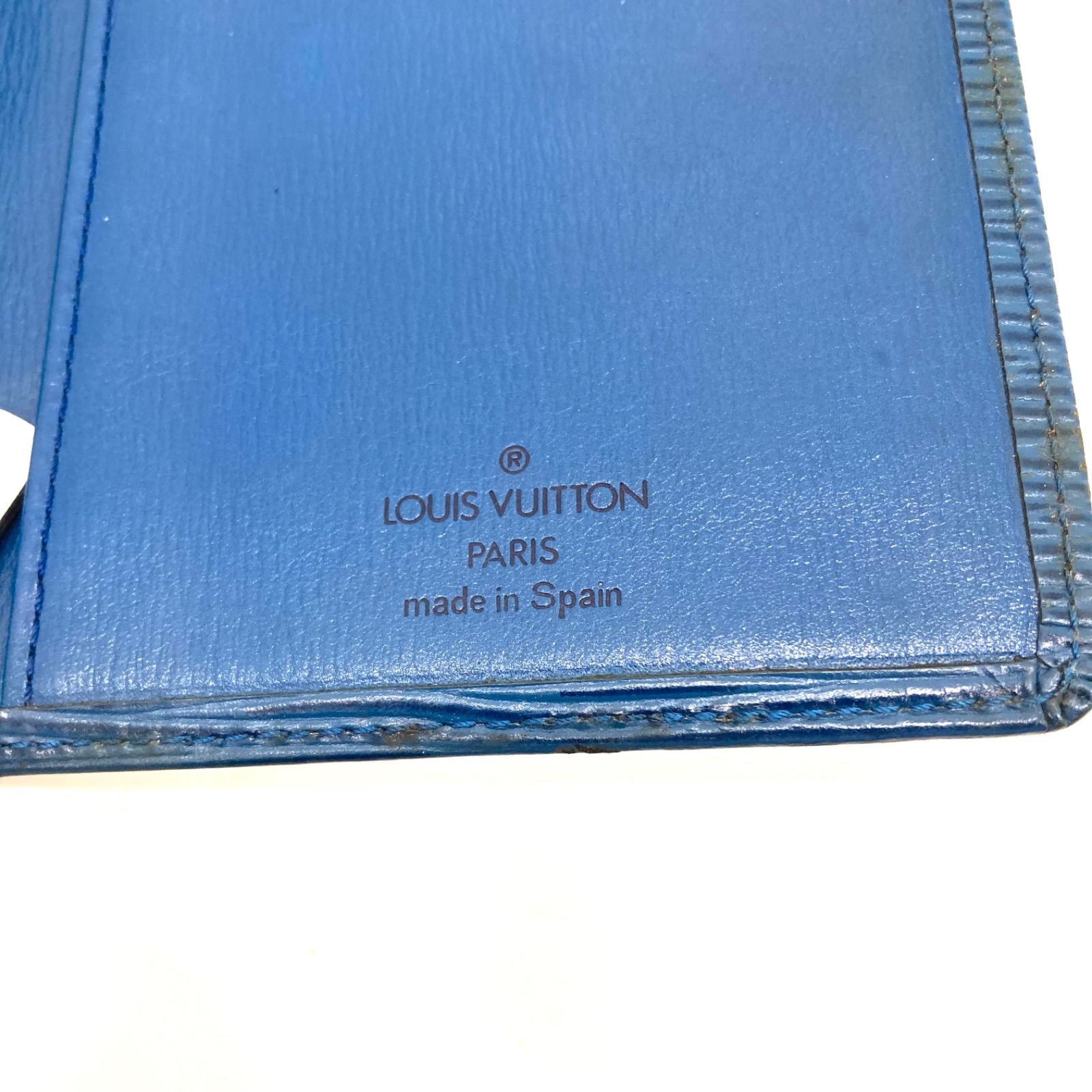 LOUIS VUITTON】ルイヴィトン エピ ブルー 二つ折り札入れ