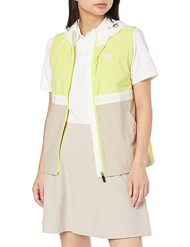 マンシングウェア アウターベスト ストレッチ はっ水 小雨対応 フルジップ フードありゴルフ MGWWJK50 レディース LM00 ライム